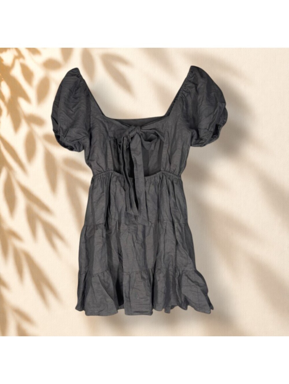 Chelsea & Violet Mini Dress Women S Small Black Short Square Neck Short Sleeve - Picture 2 of 6